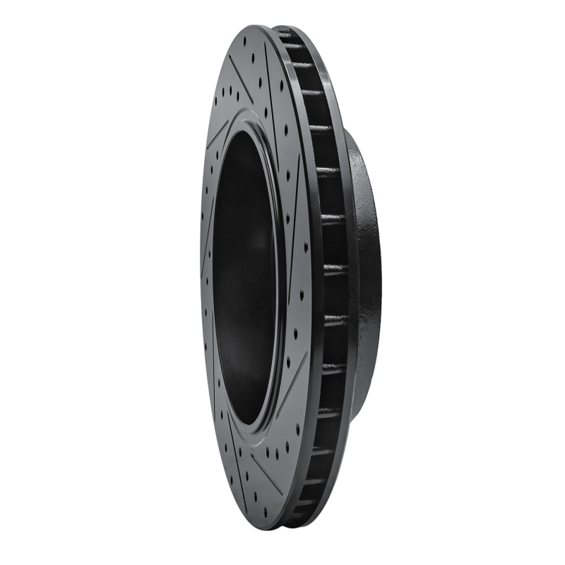 Jeep Grand Cherokee Brake Rotor (1) - Rear Left - R1 Concepts - Drilled & Slotted - Black - `06-`10